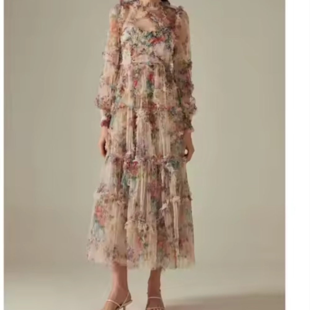 Chic Floral Long Sleeve Dress
